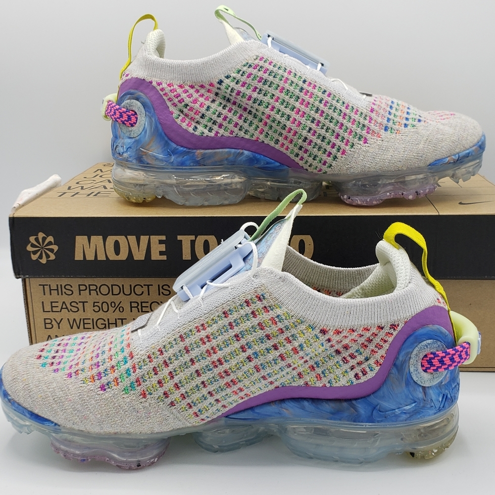 NIKE W AIR VAPORMAX 2020 FK Pure Platinum SIZE 6.5 - Picture 4 of 10